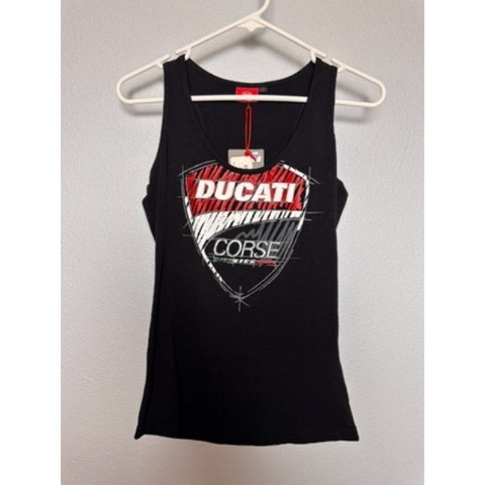 NWT Ducati Corse Sketch‎ Tank Top Womens Small Black Graphic Motorcycle Racing